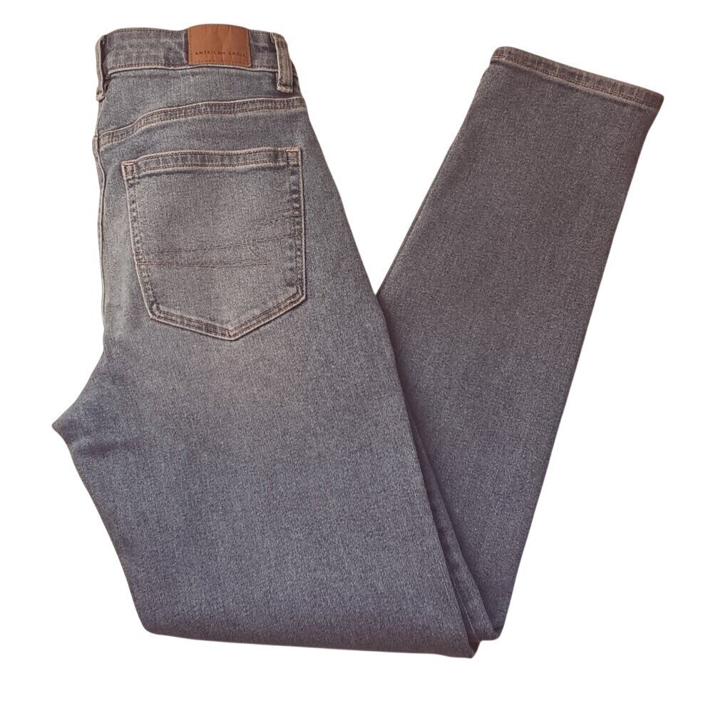 American Eagle Womens High Rise Straight Leg Jeans Size 2 Long Blue Classic